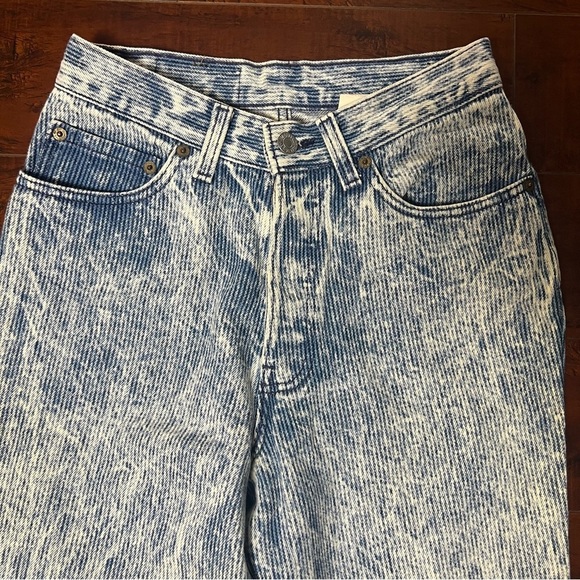 VINTAGE Levi’s Denim High Rise Straight Leg Button Fly Railroad Stripe Size 7 - Picture 3 of 12